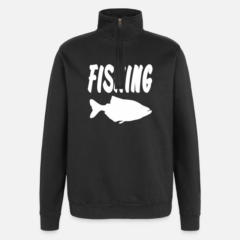 Angeln - Quarter-Zip-Sweatshirt - Schwarz