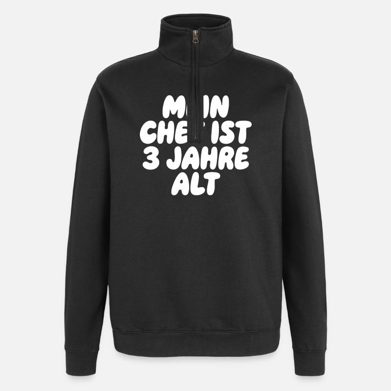 Mon patron a 3 ans - Sweat à zip 1/4 - noir