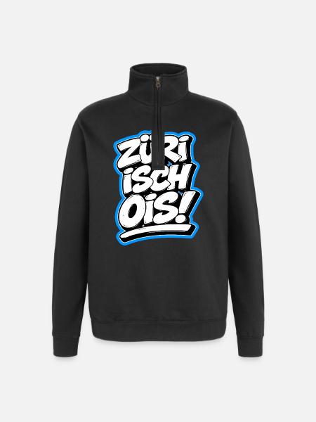 Zueri isch ois Graffiti - Quarter-Zip-Sweatshirt - Schwarz