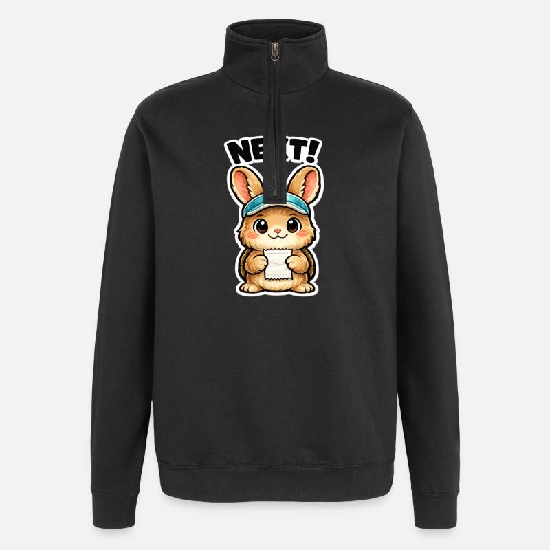 Next Bunny Note Sticker - Quarter-Zip Sweatshirt - black