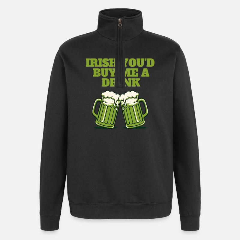 Irish You'd Buy Me a Drink - Quarter-Zip Sweatshirt - black