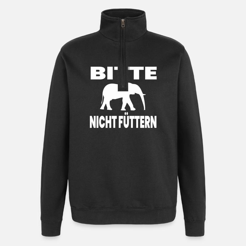 Elefant - Quarter-Zip-Sweatshirt - Schwarz