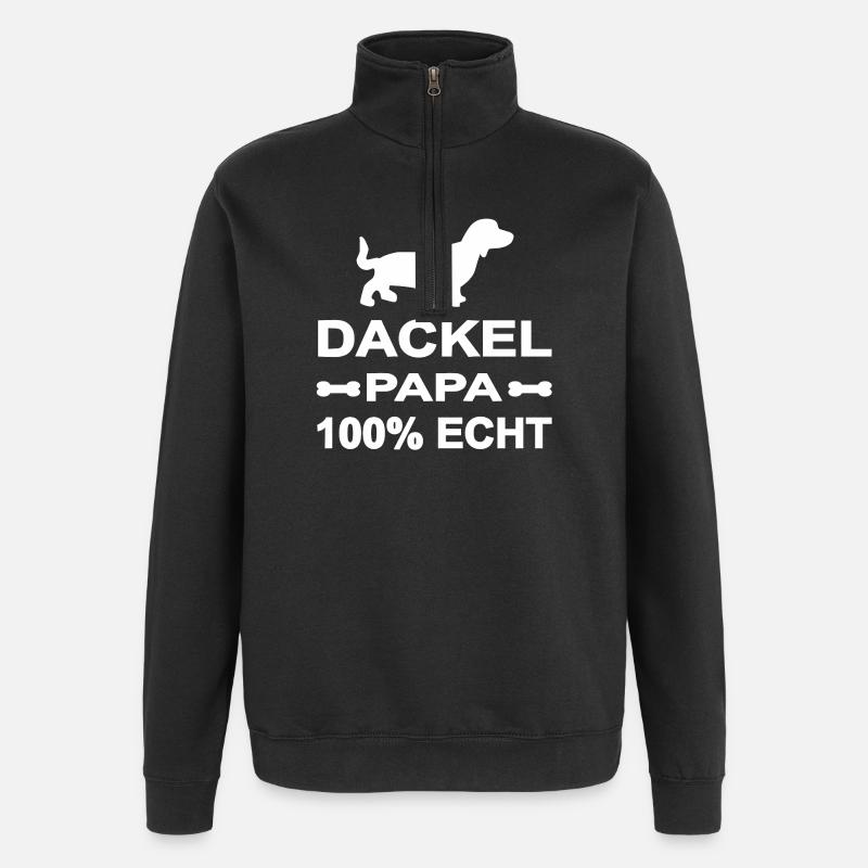 Dackel - Quarter-Zip-Sweatshirt - Schwarz