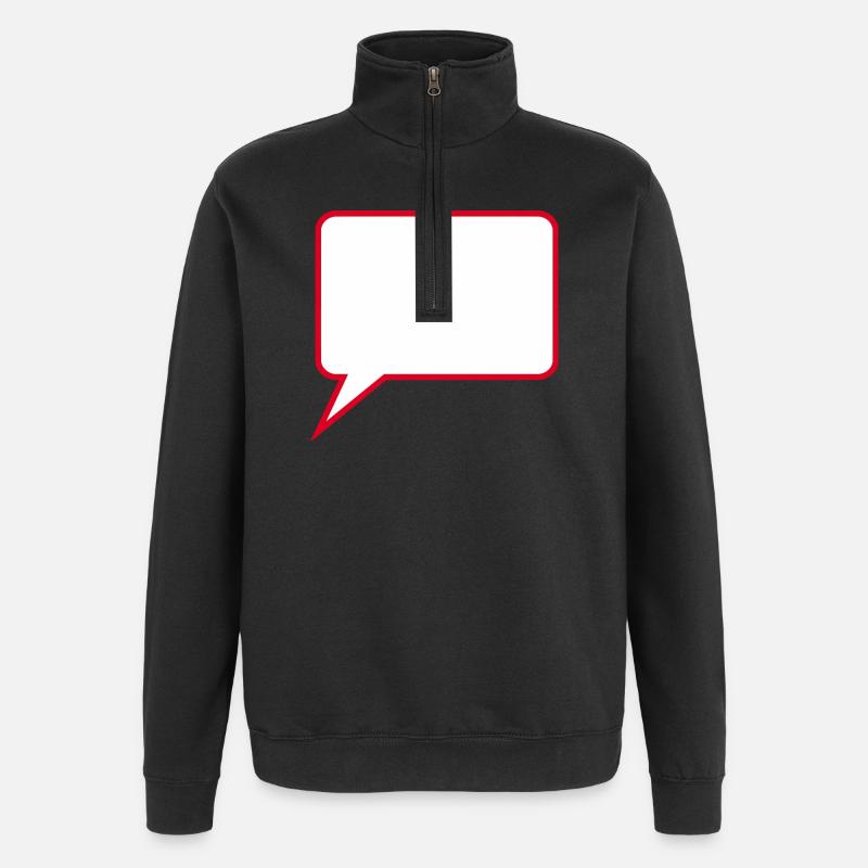 Sprechblase Comic selbst gestalten personalisieren - Quarter-Zip-Sweatshirt - Schwarz