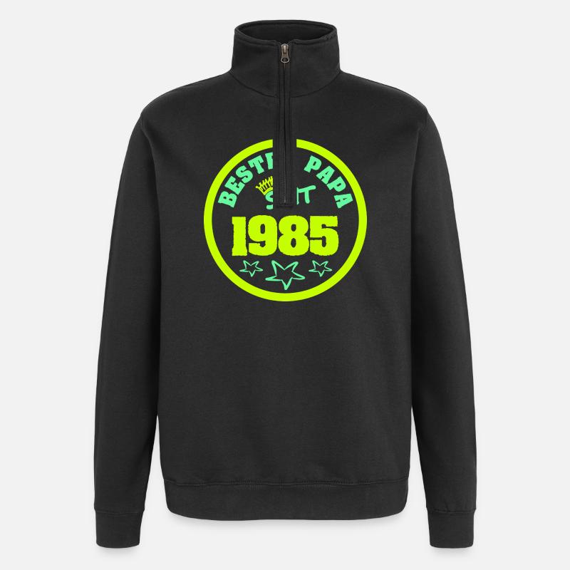 Vater 1985 - Quarter-Zip-Sweatshirt - Schwarz