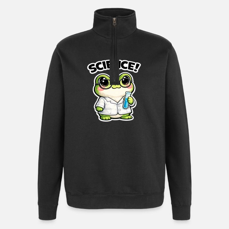 Grenouille scientifique avec des lunettes - Sweat à zip 1/4 - noir