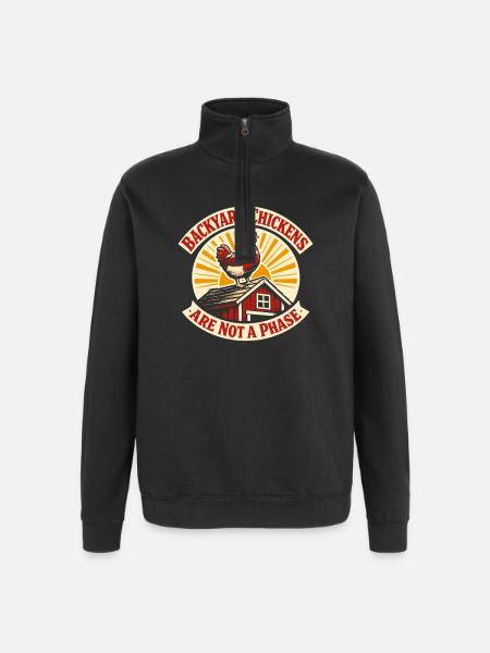 Chickens In The Garden Lifestyle Chicken - Quarter-Zip Sweatshirt - black
