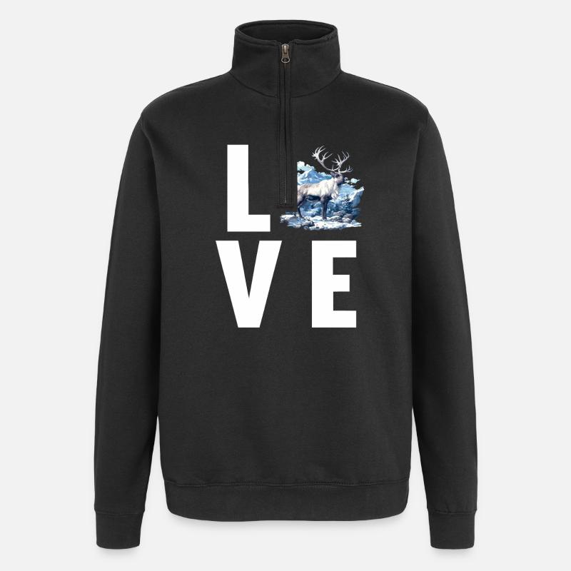 Rentiere Rentier - Quarter-Zip-Sweatshirt - Schwarz