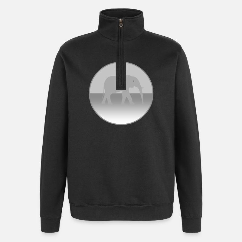 Elefant - Quarter-Zip-Sweatshirt - Schwarz