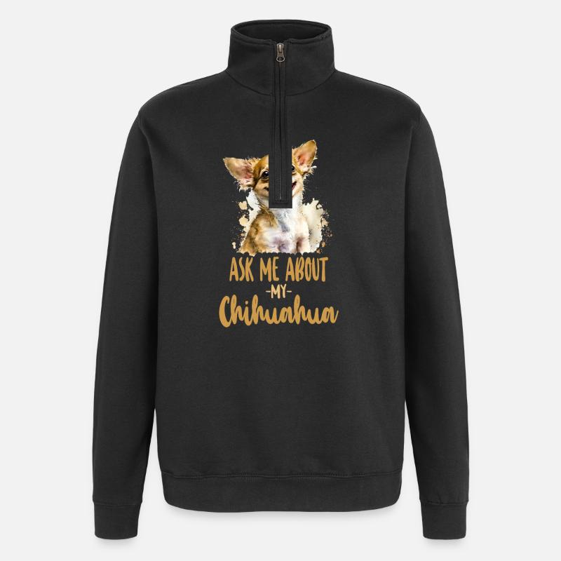 Chihuahua Chihuahueño Demandez-moi à propos de - Sweat à zip 1/4 - noir