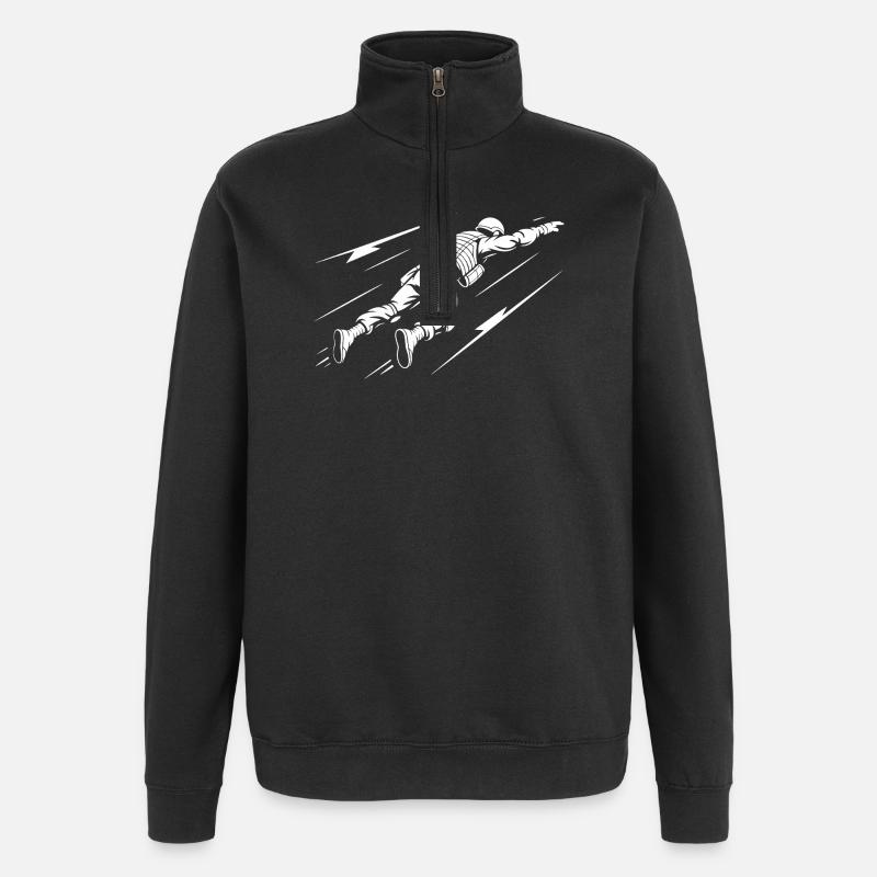 Astronaut im All - Quarter-Zip-Sweatshirt - Schwarz
