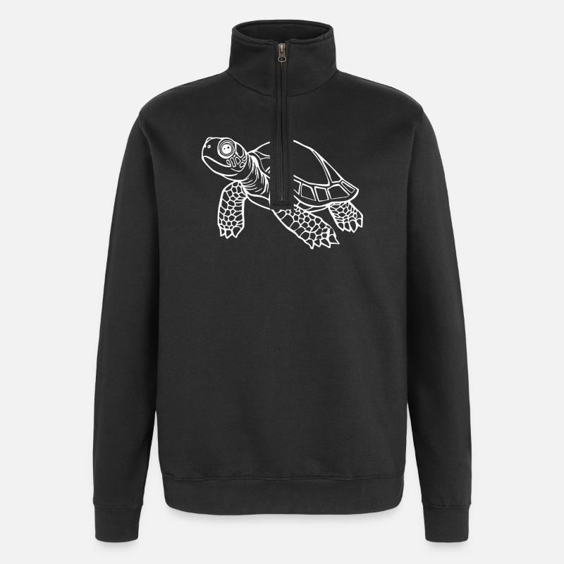 Schildkröten Schildkröten - Quarter-Zip-Sweatshirt - Schwarz