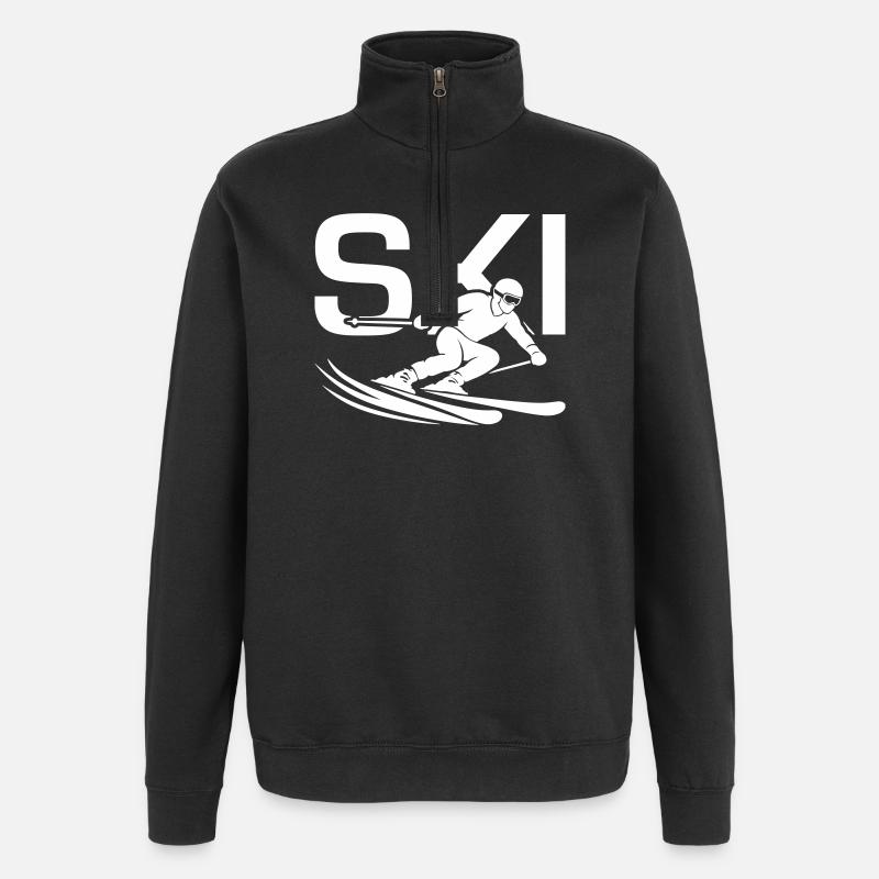 Ski Sport Silhouette - Quarter-Zip Sweatshirt - black