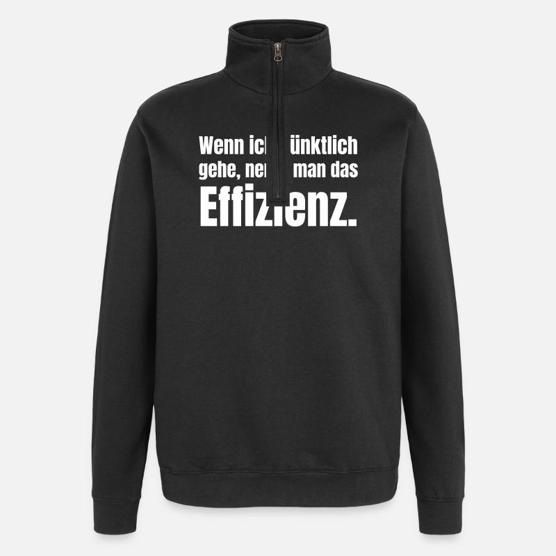 Pünktlichkeit als Effizienz - Quarter-Zip-Sweatshirt - Schwarz