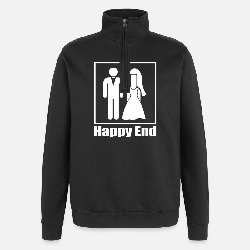 The true happy ending wedding - Quarter-Zip Sweatshirt - black