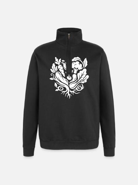 Vegetable heart for veggie fans - Quarter-Zip Sweatshirt - black