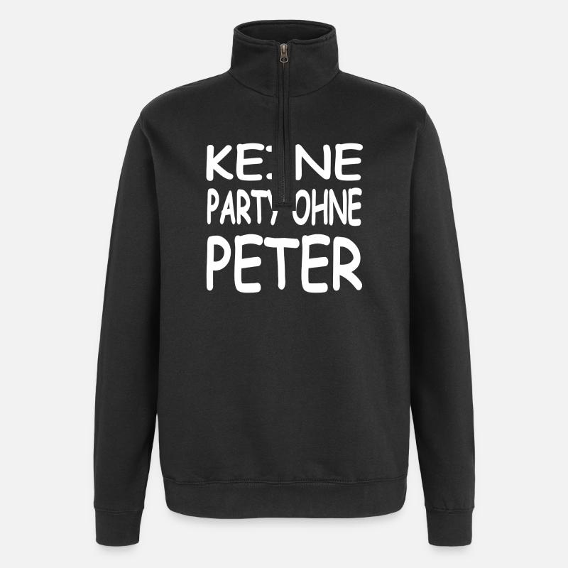 Peter - Quarter-Zip Sweatshirt - black