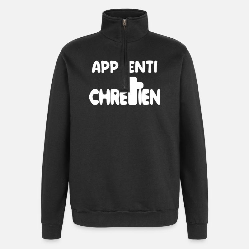 cadeau chrétien catholique dieu - Sweat à zip 1/4 - noir