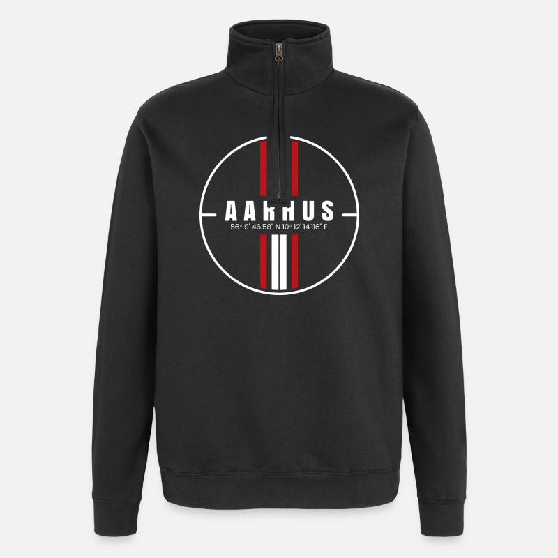 Aarhus Coordinates - Quarter-Zip Sweatshirt - black
