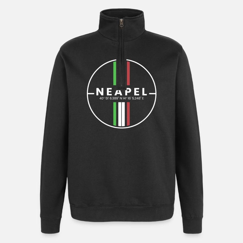 Naples Coordinates - Quarter-Zip Sweatshirt - black