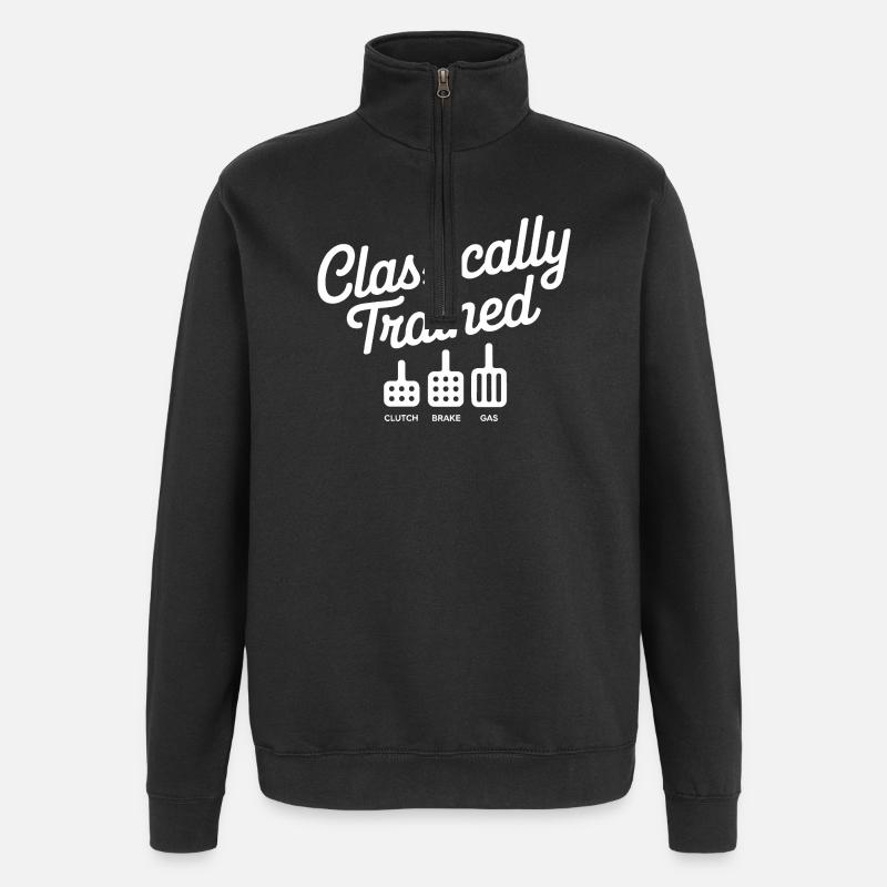 Classically Trained Petrolhead Car Mechanic - Quarter-Zip Sweatshirt - black