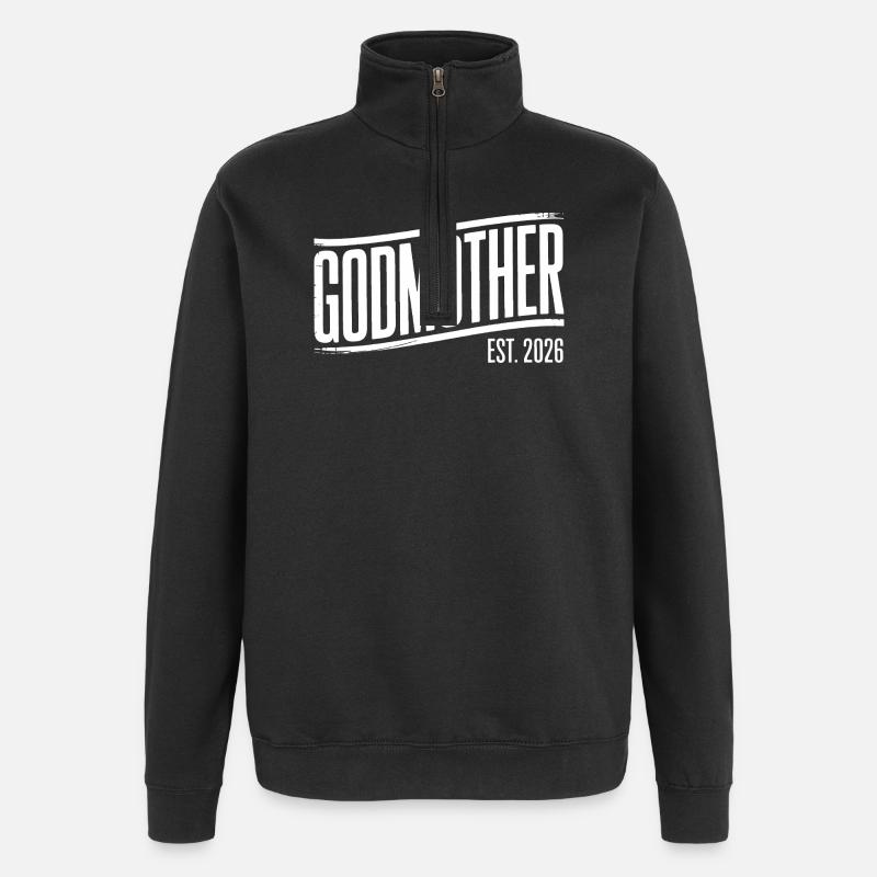 Marraine Fondée en 2026 - Sweat à zip 1/4 - noir