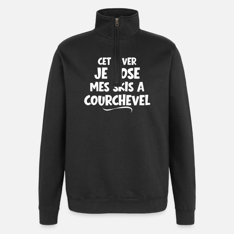 Skigebiet, Skigebiet - Quarter-Zip-Sweatshirt - Schwarz