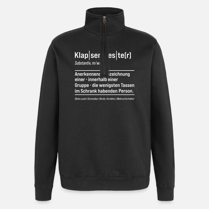 Klapenbester Definition Fun Sayings - Quarter-Zip Sweatshirt - black