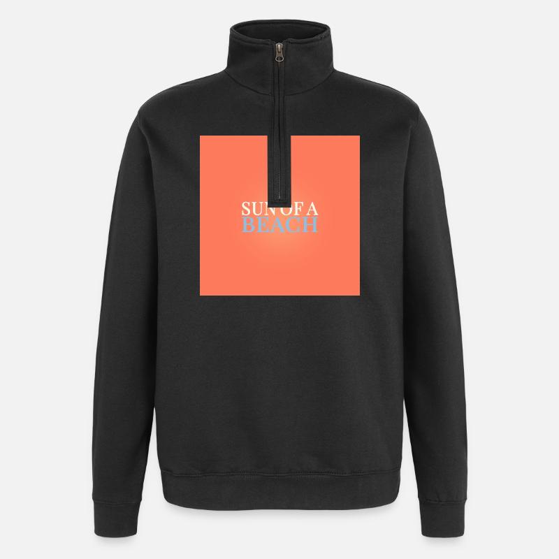 Soleil d’une plage – Style estival espiègle - Sweat à zip 1/4 - noir