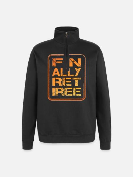 finally pensioner retiree pension pension - Quarter-Zip Sweatshirt - black