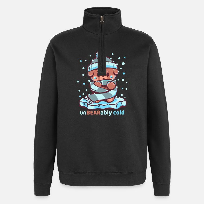 Unerträglich kalt - Quarter-Zip-Sweatshirt - Schwarz