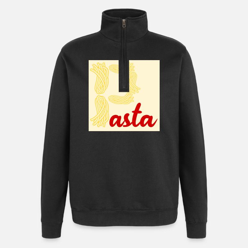 Pasta Nudeln Lieblingsessen - Quarter-Zip-Sweatshirt - Schwarz