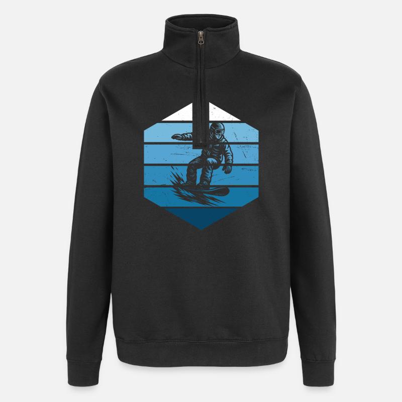 Motif minimaliste du snowboard - Sweat à zip 1/4 - noir
