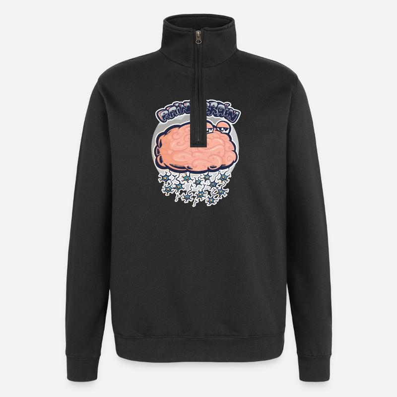 Regengehirn - Quarter-Zip-Sweatshirt - Schwarz