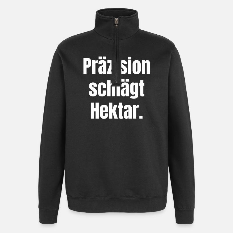 La précision bat les hectares - Sweat à zip 1/4 - noir