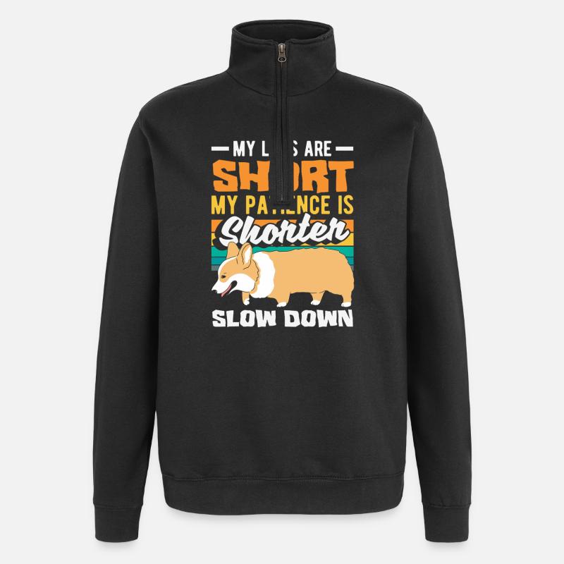 Attends-moi, j’ai de petites jambes - Sweat à zip 1/4 - noir