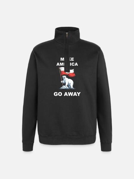 Greenland Make America Go away - Quarter-Zip Sweatshirt - black