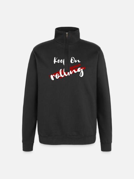 keep on - Quarter-Zip Sweatshirt - black