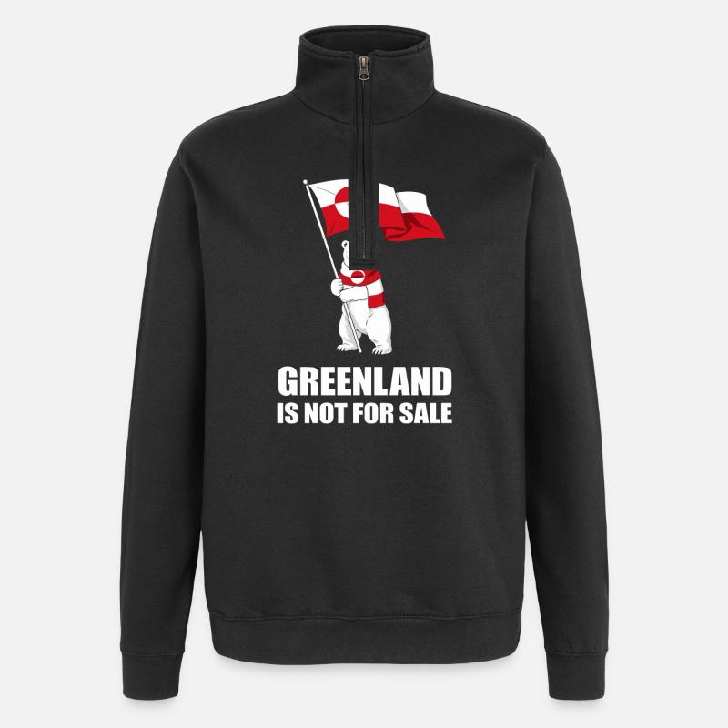 Greenland Non à la Vente Ours - Sweat à zip 1/4 - noir