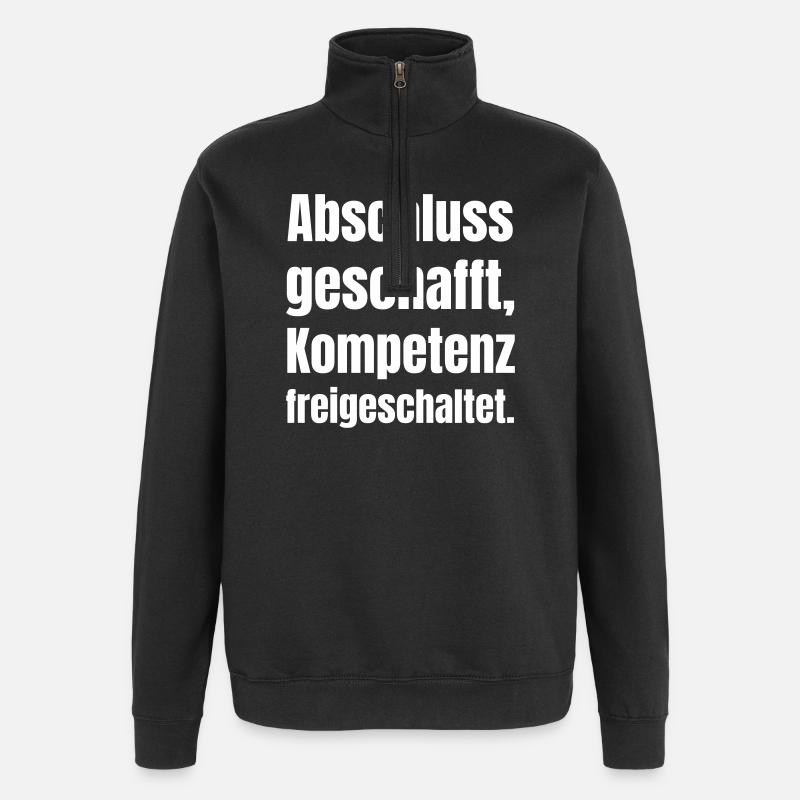 Graduation completed - competence unlocked - Quarter-Zip Sweatshirt - black