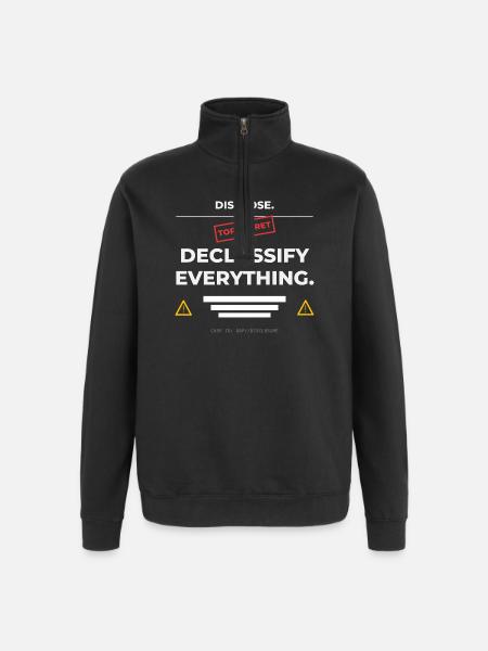 DISCLOSE. Declassify Everything – UAP - Quarter-Zip Sweatshirt - black