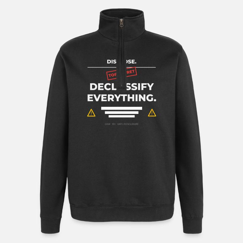 DISCLOSE. Declassify Everything – UAP - Quarter-Zip Sweatshirt - black