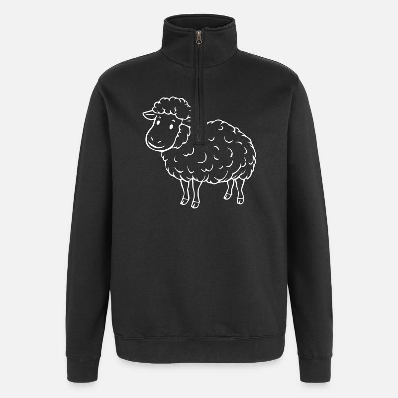 Schaf Schäfchen Lamm - Quarter-Zip-Sweatshirt - Schwarz