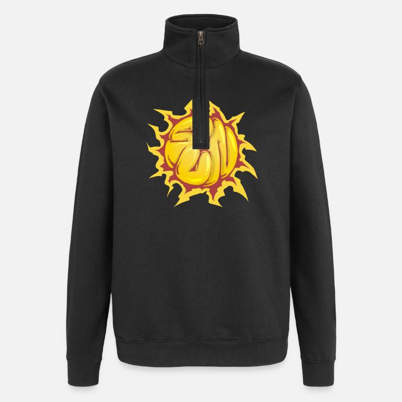 Graffiti-Sonne - Quarter-Zip-Sweatshirt - Schwarz