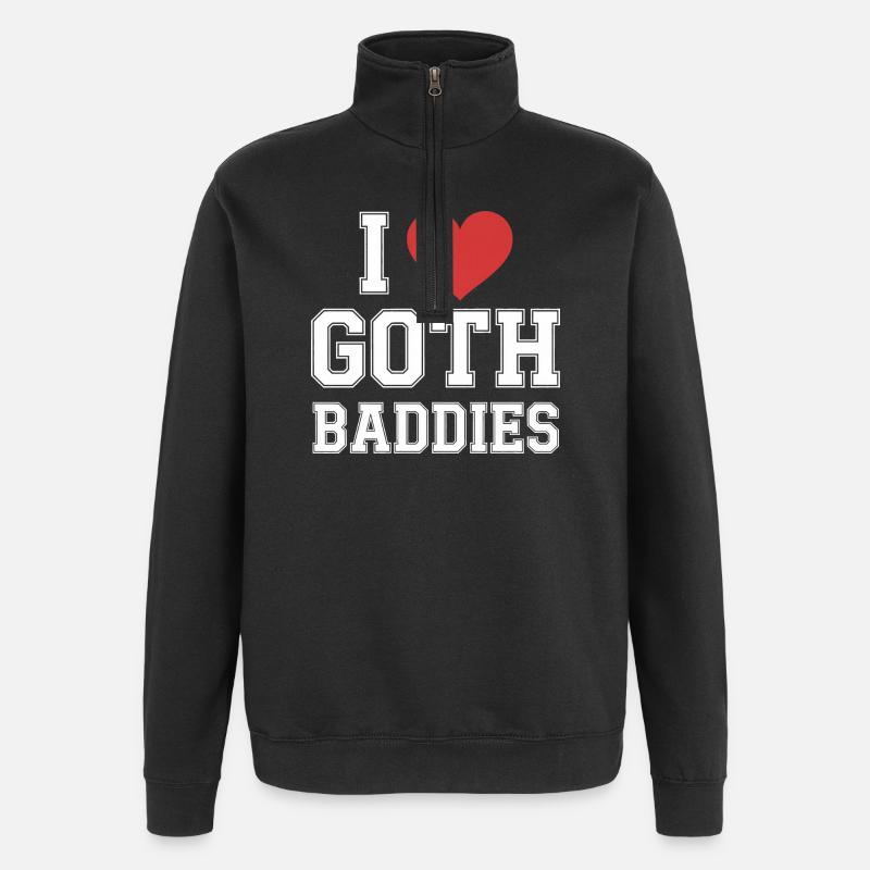 J’aime les méchants gothiques - Sweat à zip 1/4 - noir