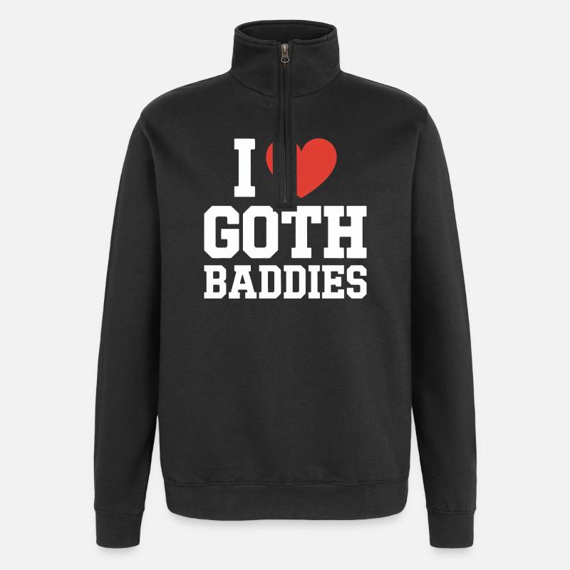 J’adore les méchants gothiques - Sweat à zip 1/4 - noir