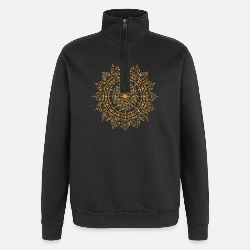 mandala - Sweat à zip 1/4 - noir