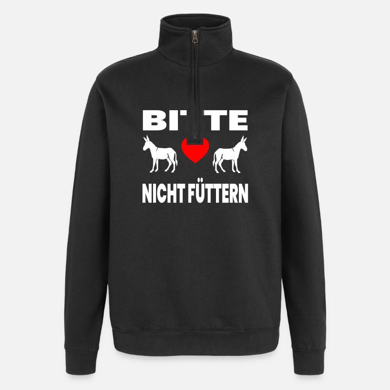 Esel - Quarter-Zip-Sweatshirt - Schwarz