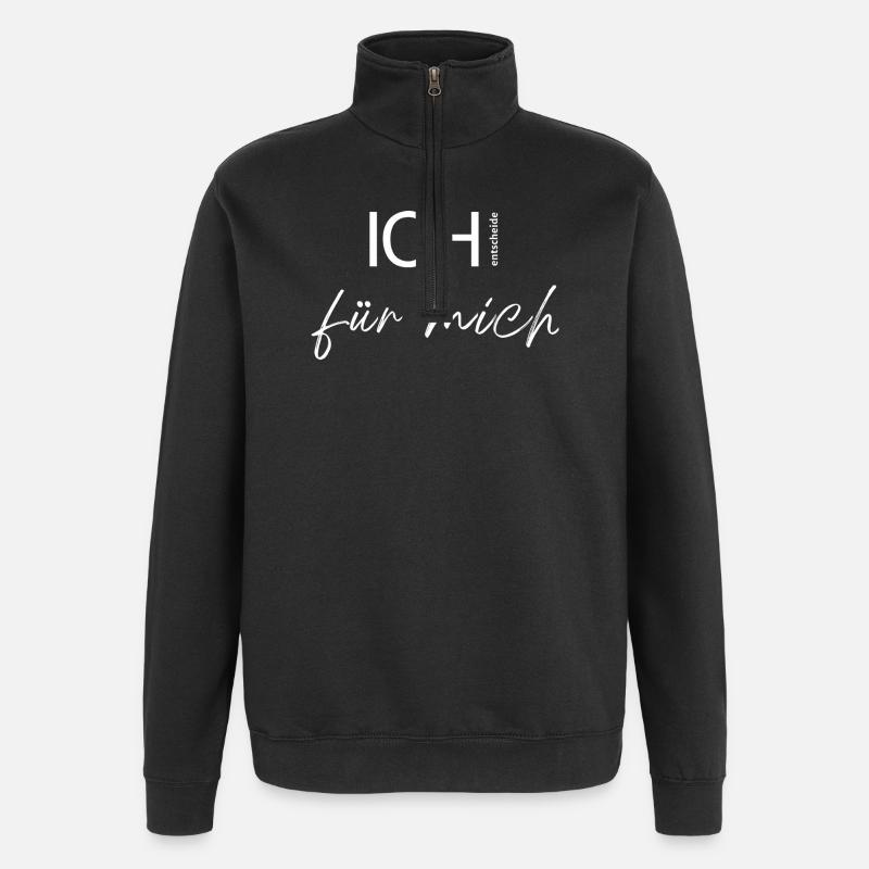 I decide for myself. - Quarter-Zip Sweatshirt - black