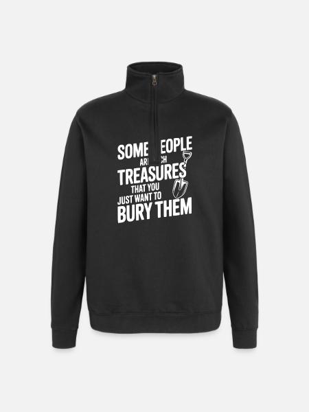 Some People are such Treasures - Quarter-Zip Sweatshirt - black